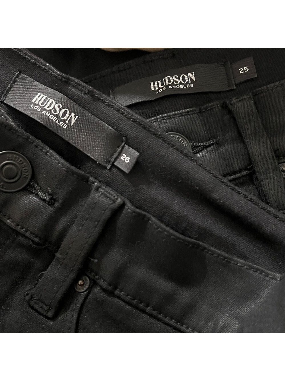 NWT $225 Hudson Barbara High-Rise Bootcut Jean Noir Coated 34.5” Inseam (Tall) - Picture 11 of 16